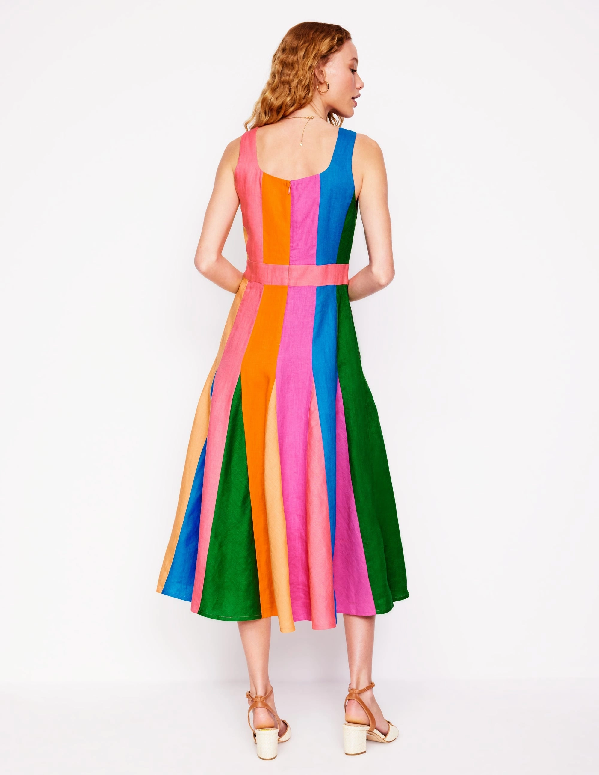 Seam Detail Fit & Flare Dress-Multi Colourblock Chic Fit Family Vibe