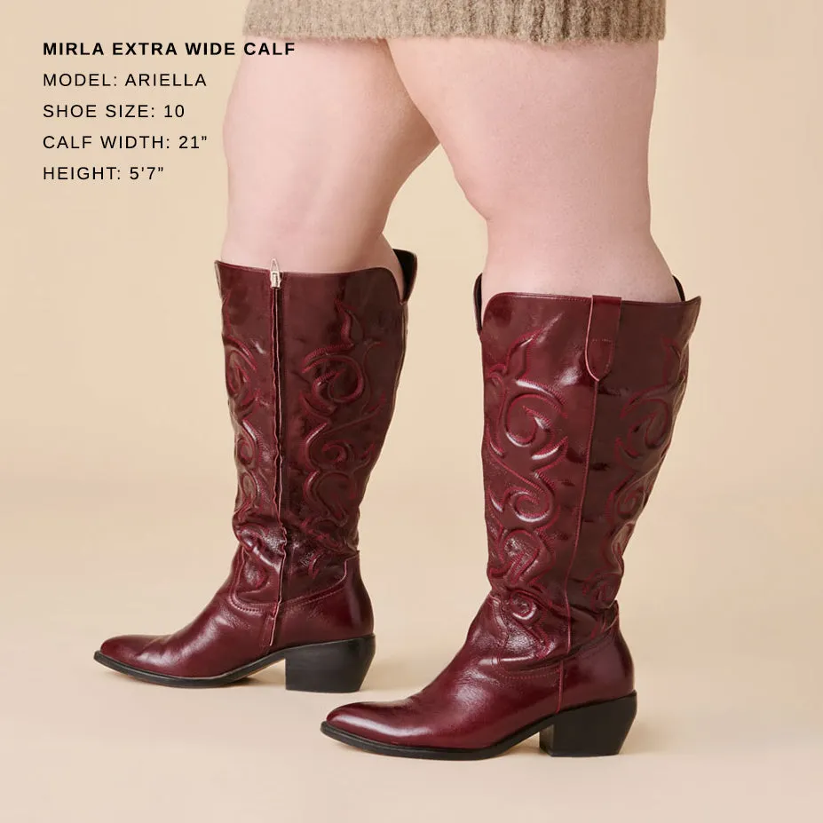Anti Fatigue Technology Functional Design MIRLA EXTRA WIDE CALF BOOTS OXBLOOD LEATHER