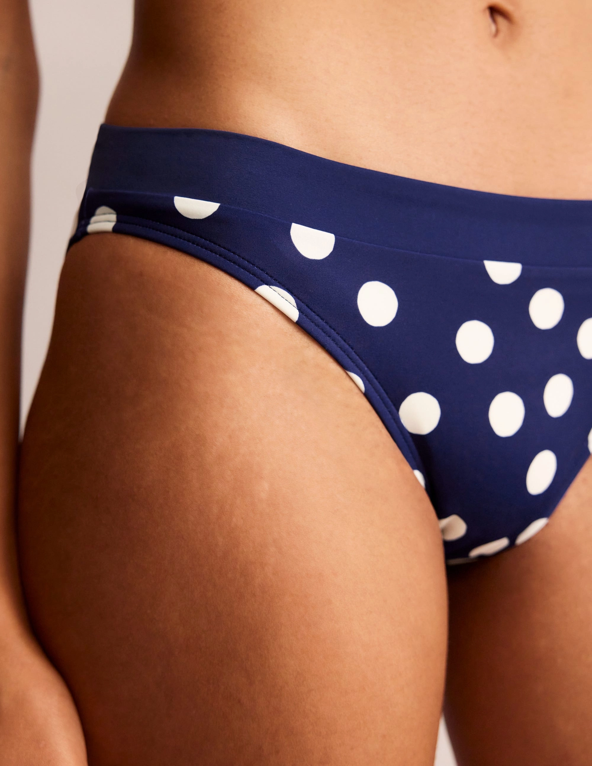 Ithaca Panel Bikini Bottoms-Navy Spot Multi Pocket System Relaxing Holiday