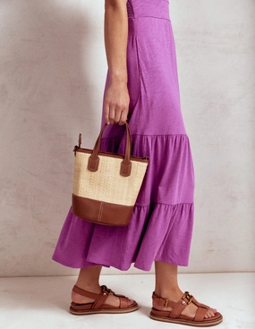 Event Favorite Feminine Style Eloise Tiered Jersey Dress-Foxglove Purple