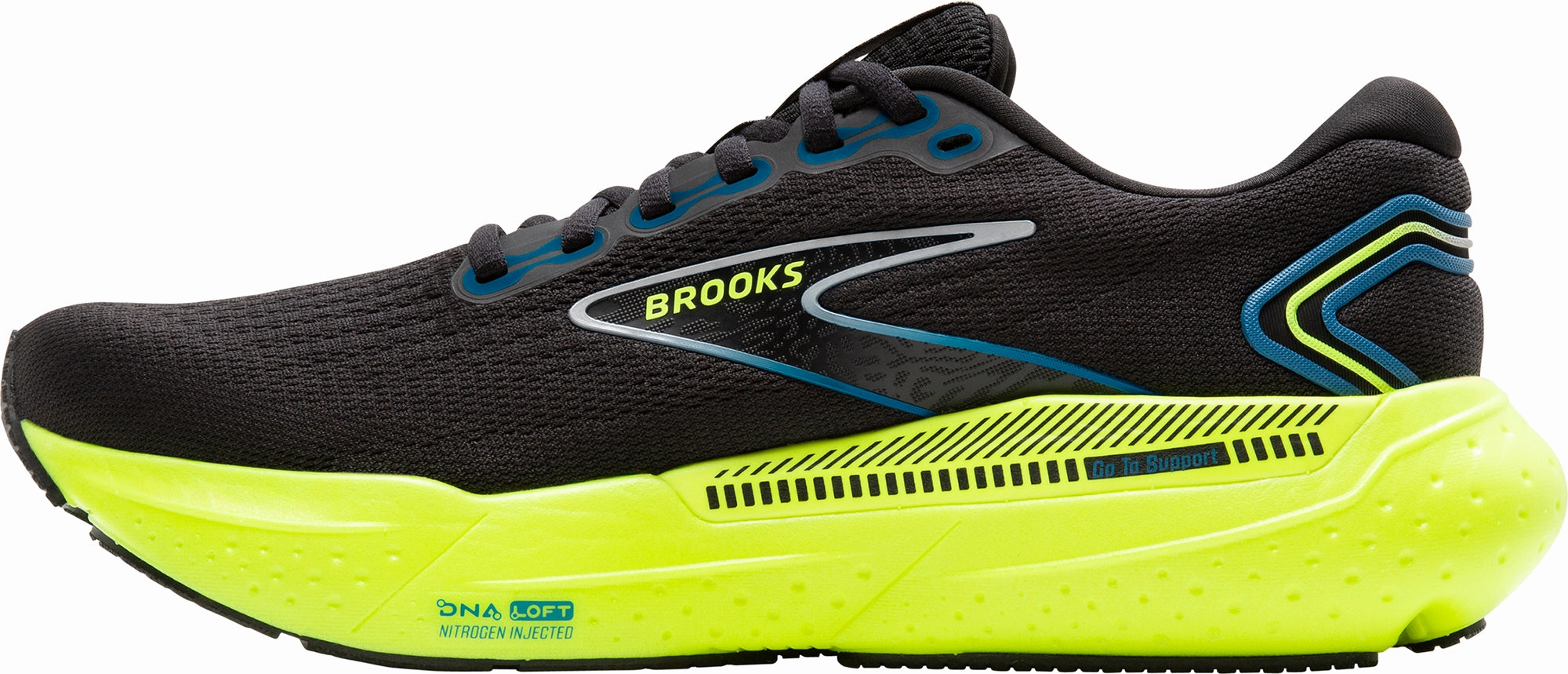 Multi Density Layer Brooks Glycerin GTS 21 Mens Running Shoes - Black