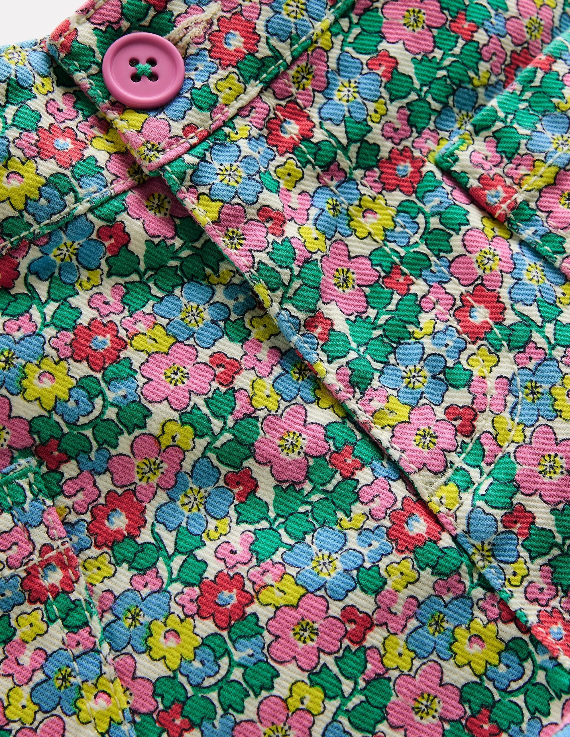 Breezy Motion Fashionable Look Patch Pocket Shorts-Multi Flowerbed