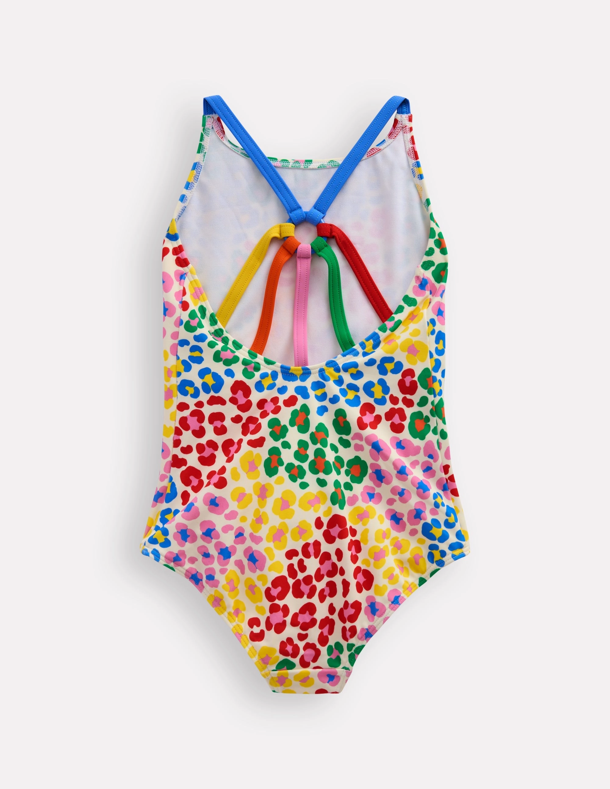 Selena Rainbow Strap Swimsuit-Multi Rainbow Leopard Seaside Look