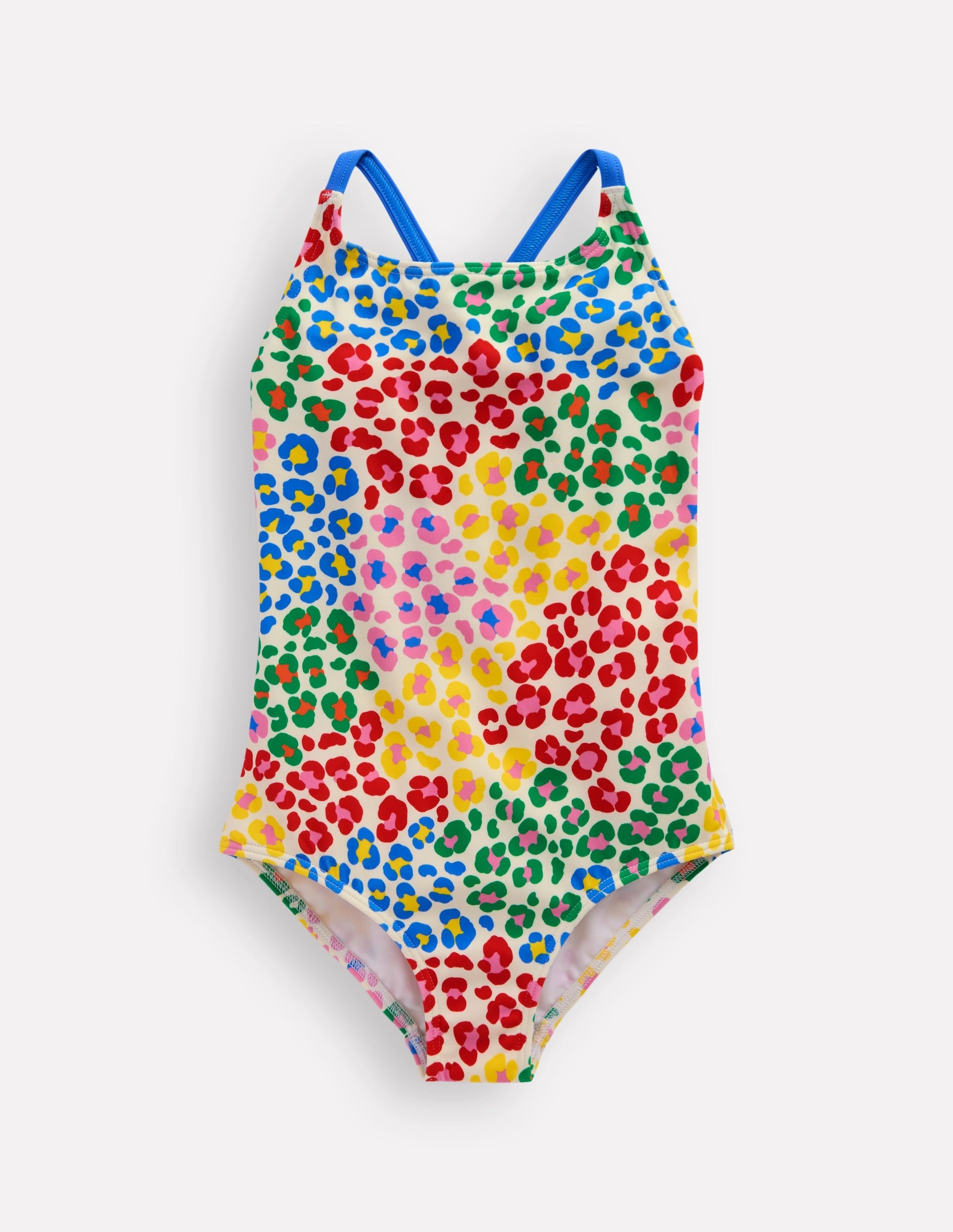 Functional-Design Adjustable Drawcord Selena Rainbow Strap Swimsuit-Multi Rainbow Leopard