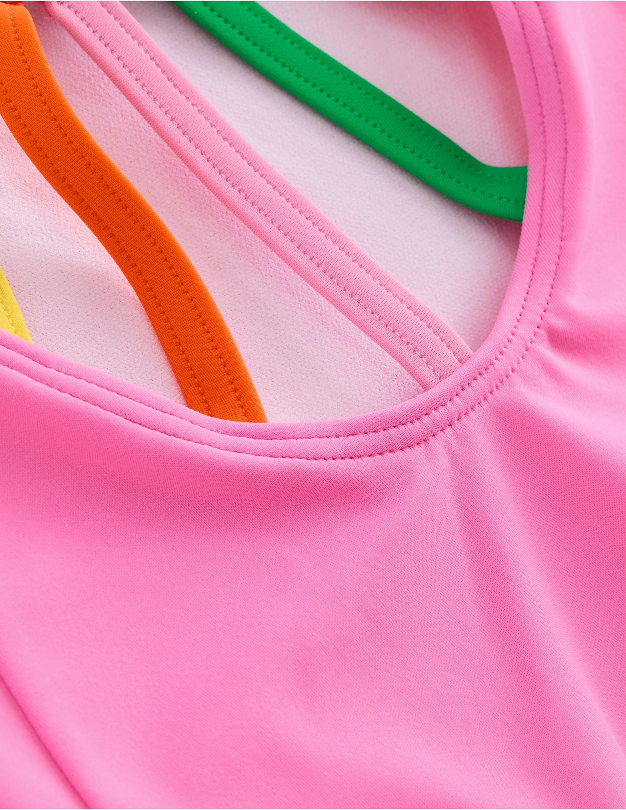 Selena Rainbow Strap Swimsuit-Strawberry Milkshake Matte Look