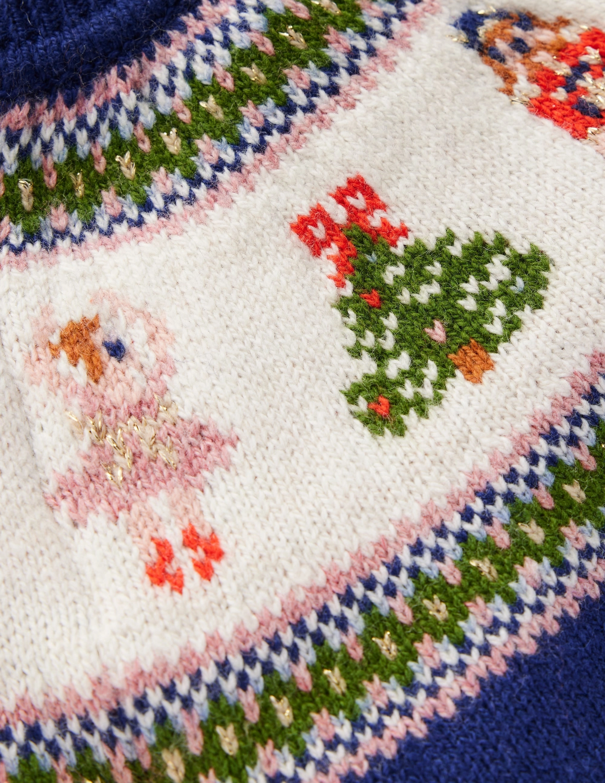 HeatTrapping Fibers Edie Fair Isle Cardigan-College Navy Nutcracker