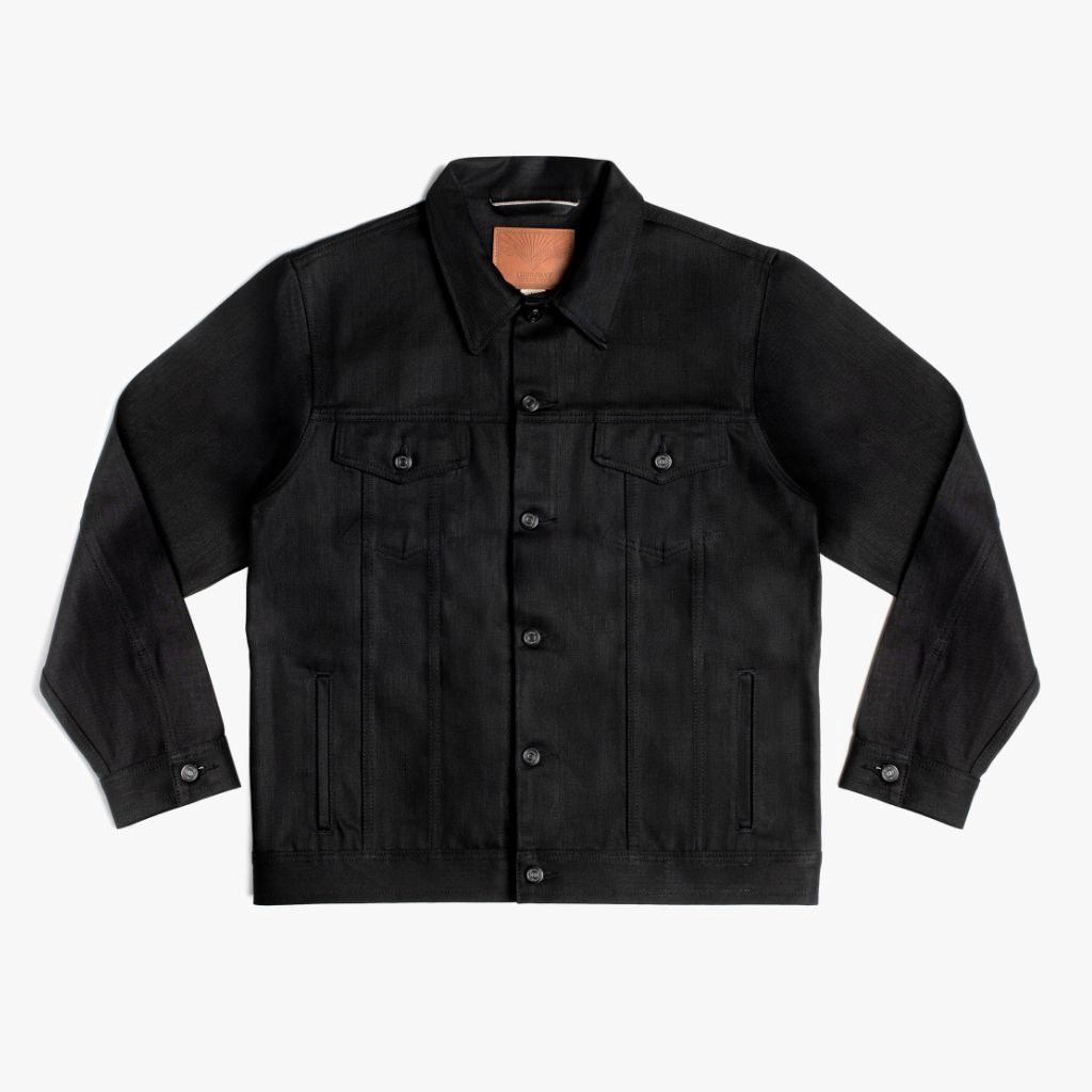 Selvedge Denim Trucker Jacket | Black suitable for dance parties Breathable