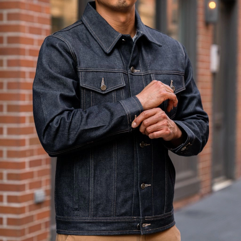Selvedge Denim Trucker Jacket | Raw Indigo gear up