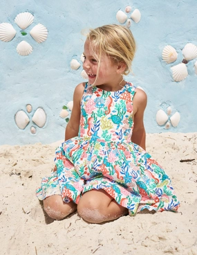 Open-back Cut-Out-Detail Harper Cross-Back Dress-Multi Coral Cove