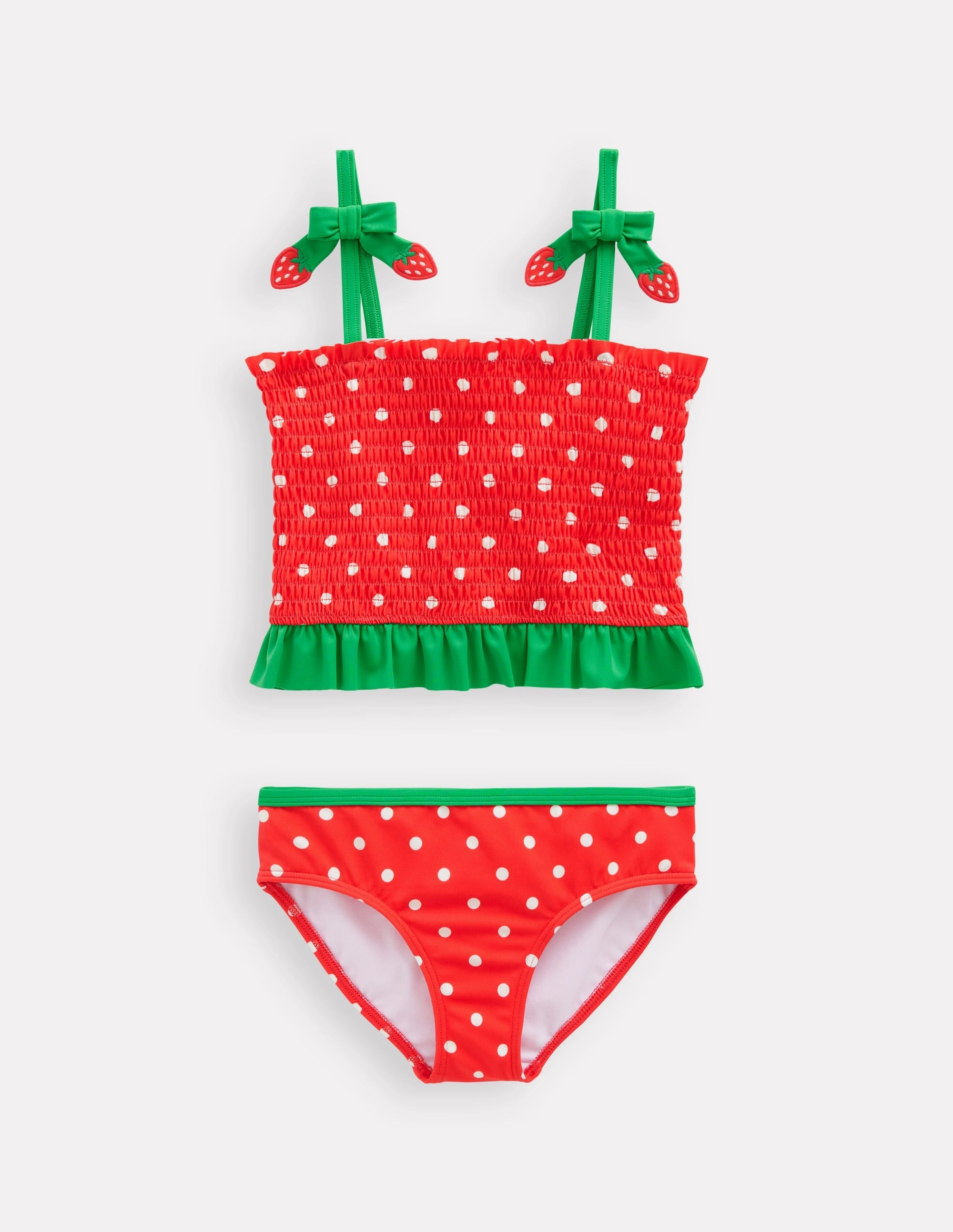 Smocked Tankini Set-Jam Red Strawberry Outdoor Activity