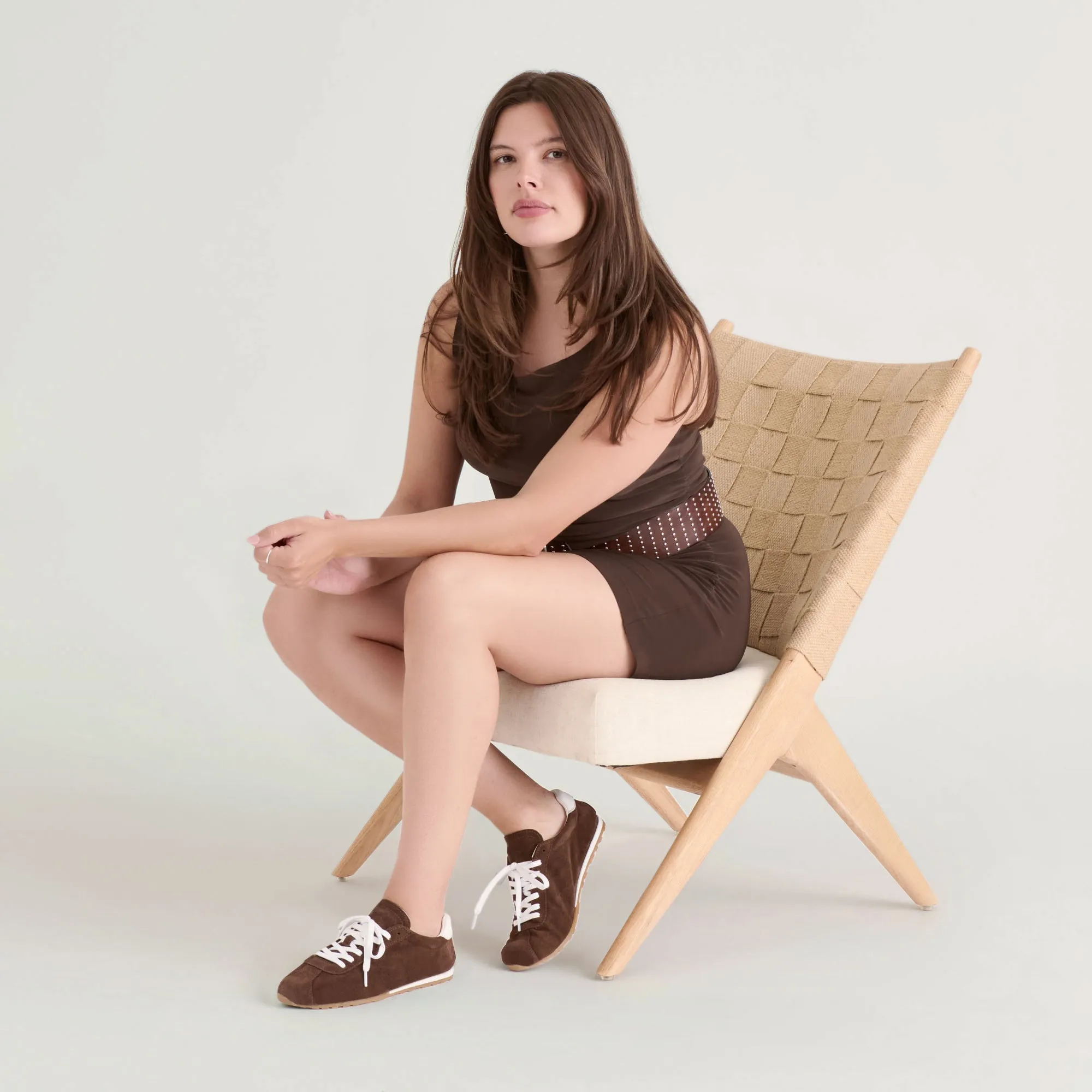 SERINA SNEAKERS DK BROWN SUEDE Low Top Design