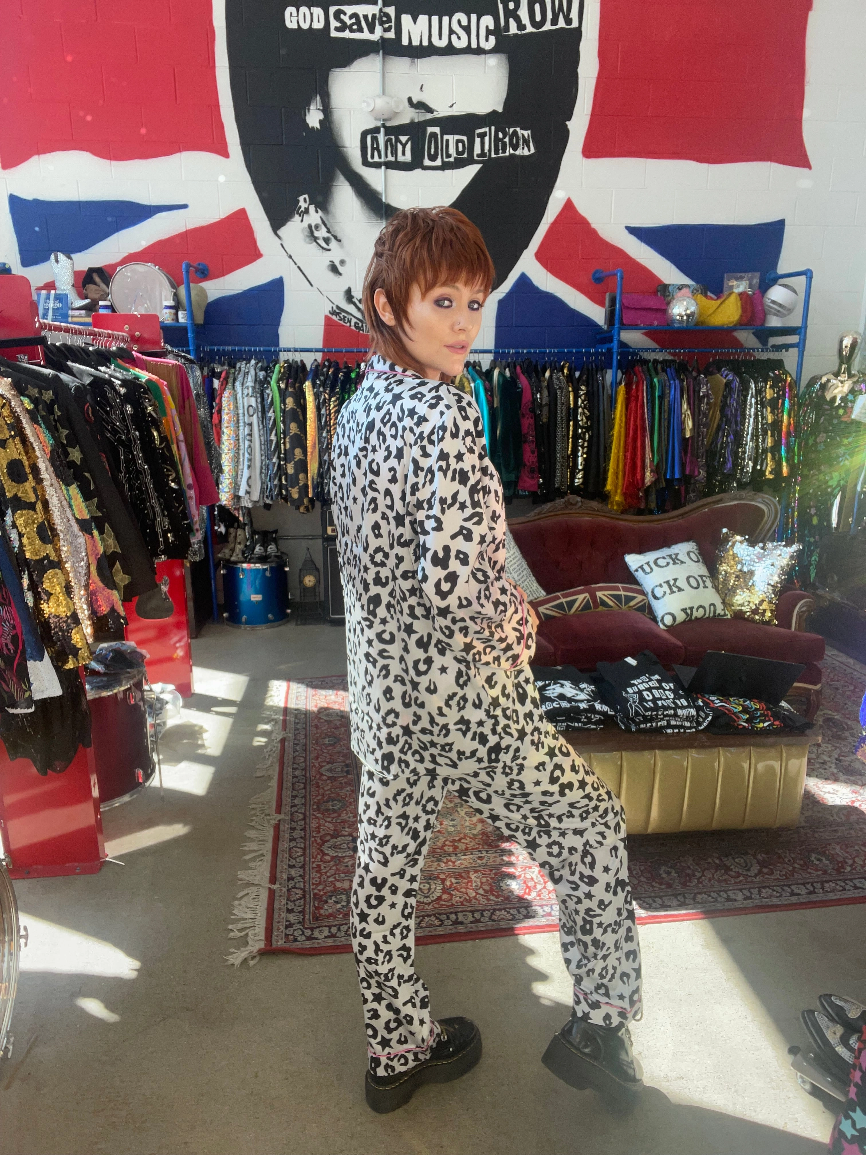 Any Old Iron Sleeping Rock Star Pajamas Elegant Construction