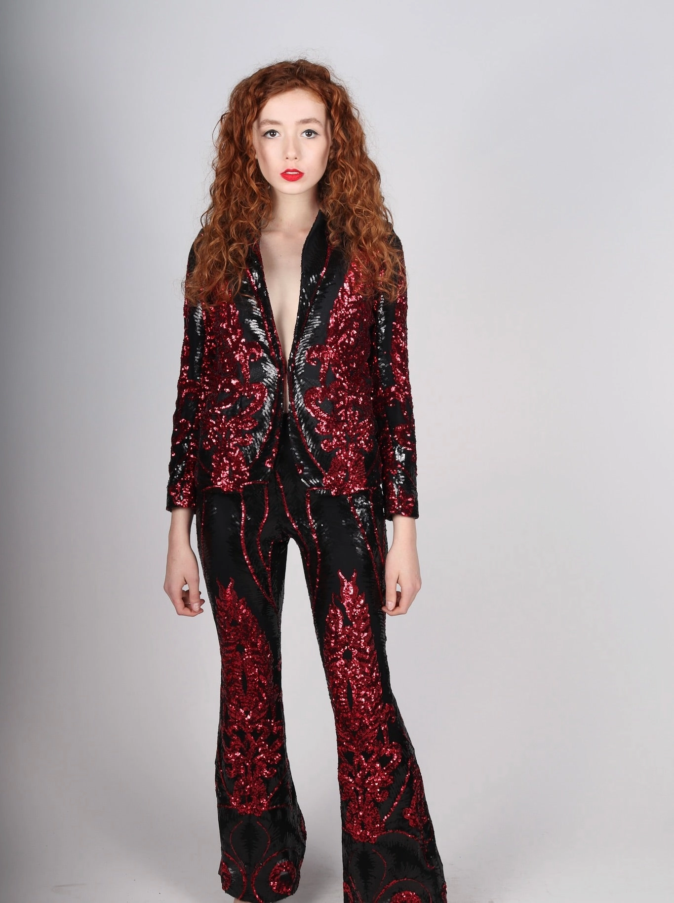 Any Old Iron Baroque and Roll Red Suit Smart Business Attire