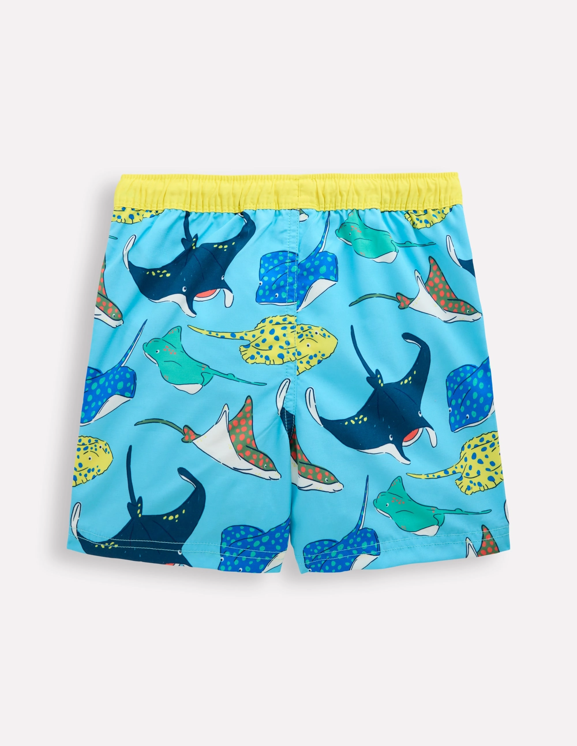 Ocean View Multifunctional Zipper Closure Swim Shorts-Caribbean Blue Rays