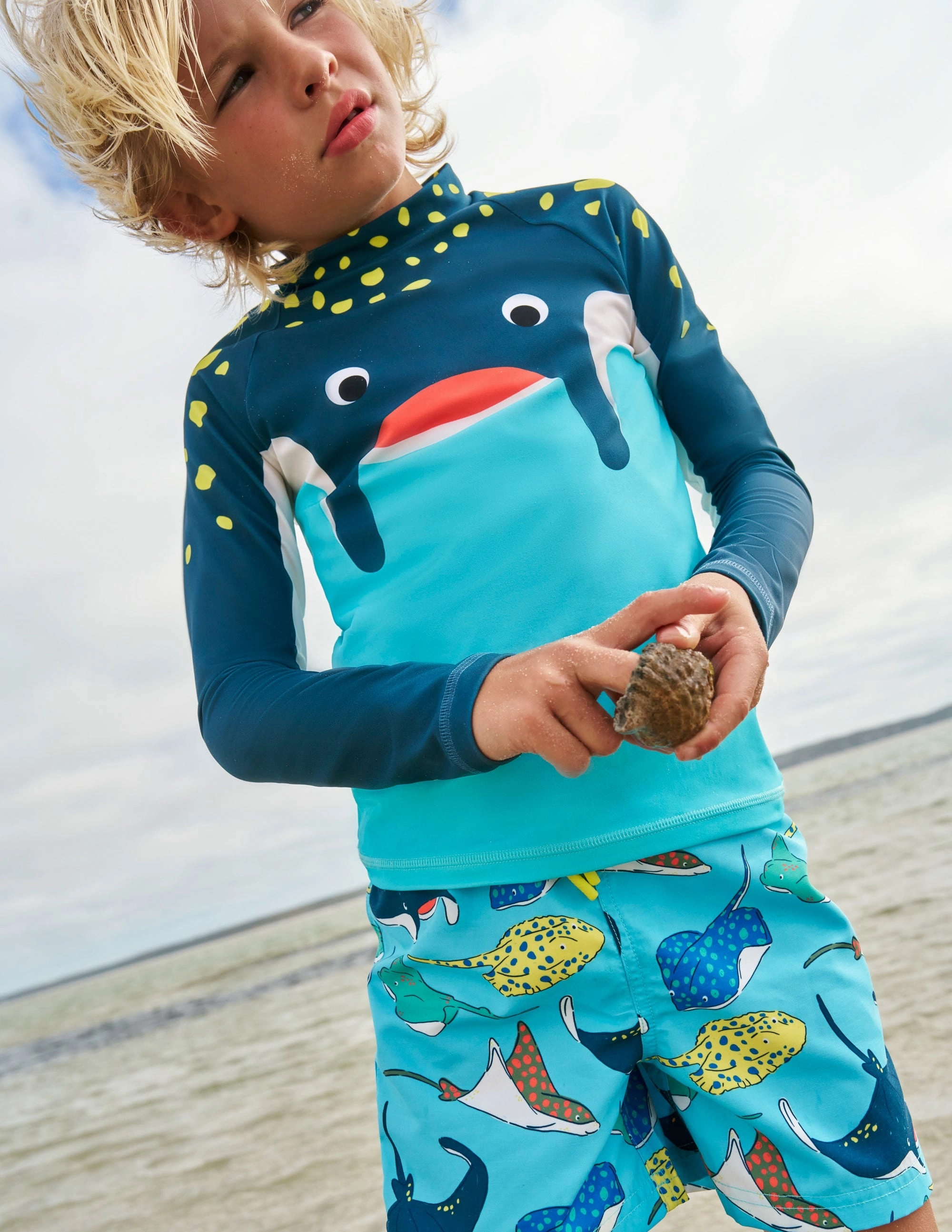 Outdoor attire Swim Shorts-Caribbean Blue Rays