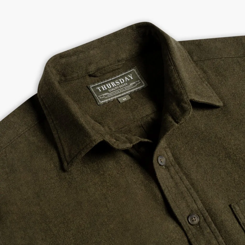 Sophisticated Look Unisex Option Solid Shirt | Olive