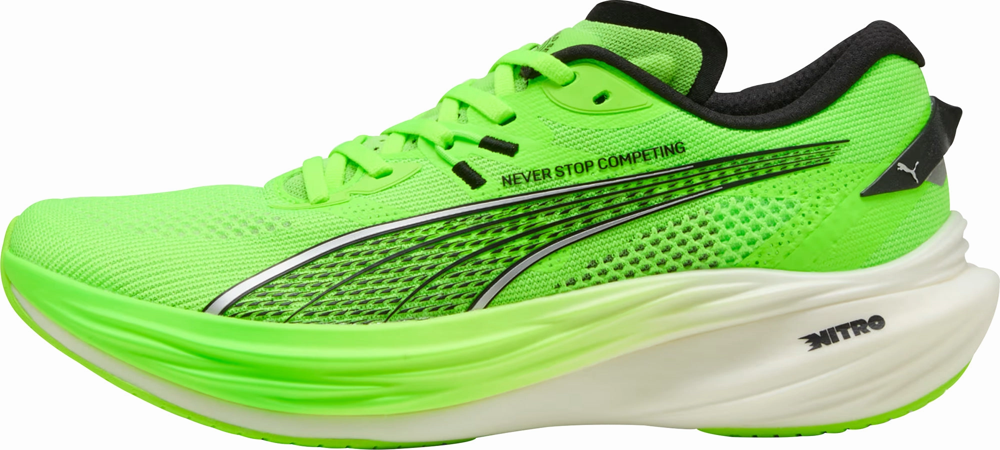 Puma Deviate Nitro 3 HYROX Mens Running Shoes - Green running headlamp Motivation - boosting