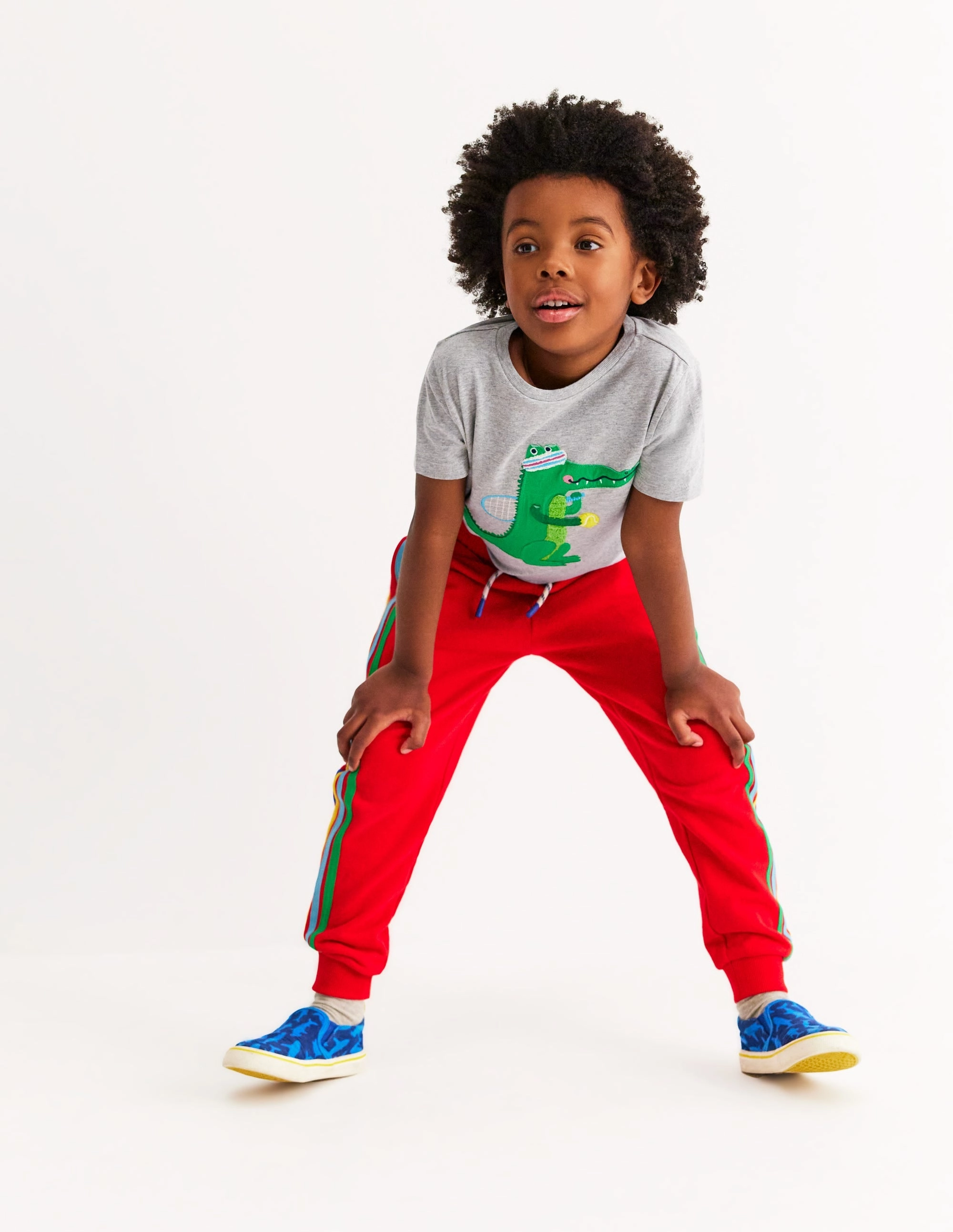 anniversary Wide Neck Opening Short Sleeve Appliqu?? T-shirt-Grey Marl Crocodile