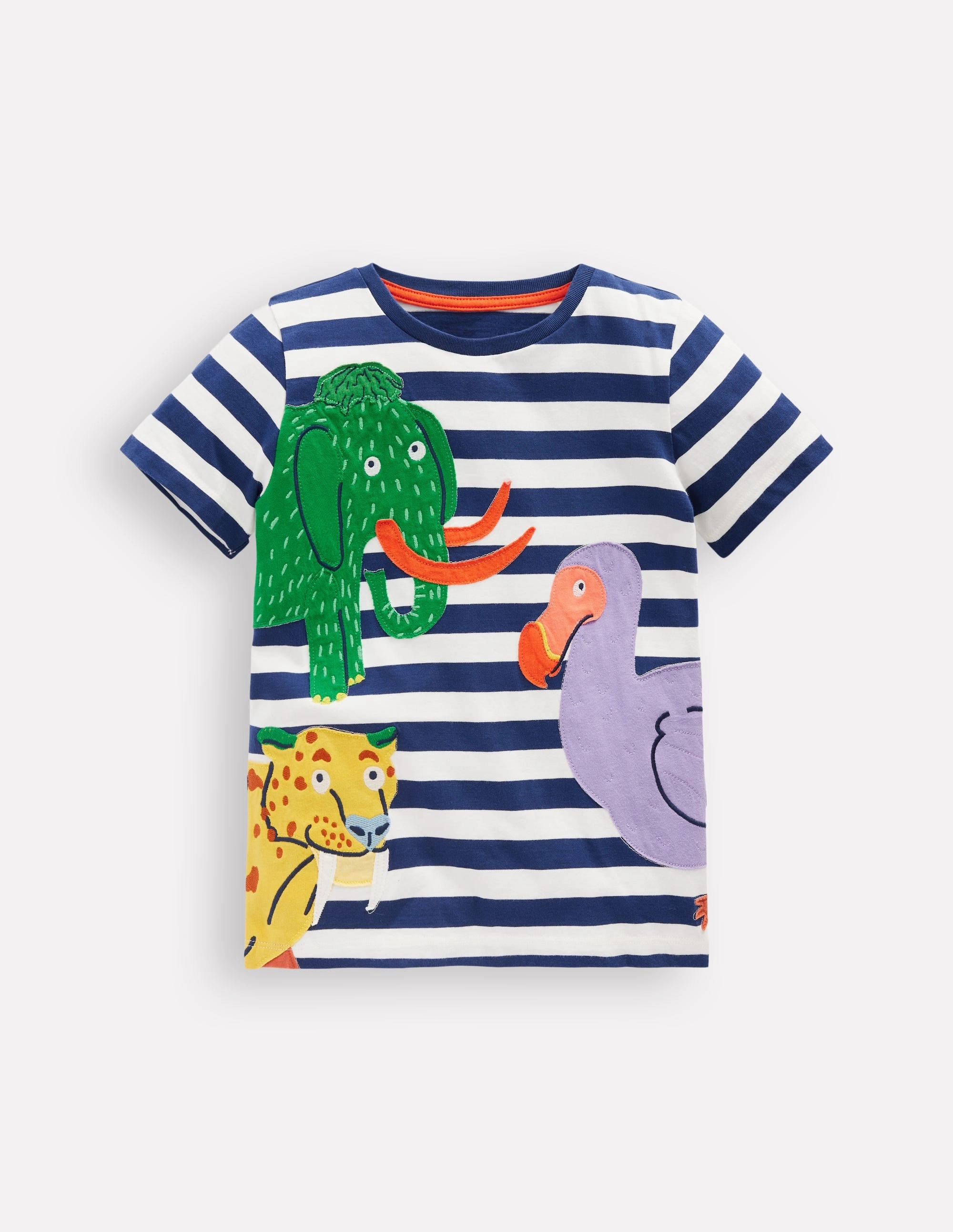 Short Sleeve Appliqu?? T-shirt-Prehistoric Animals Applique Holiday Style Office Casual