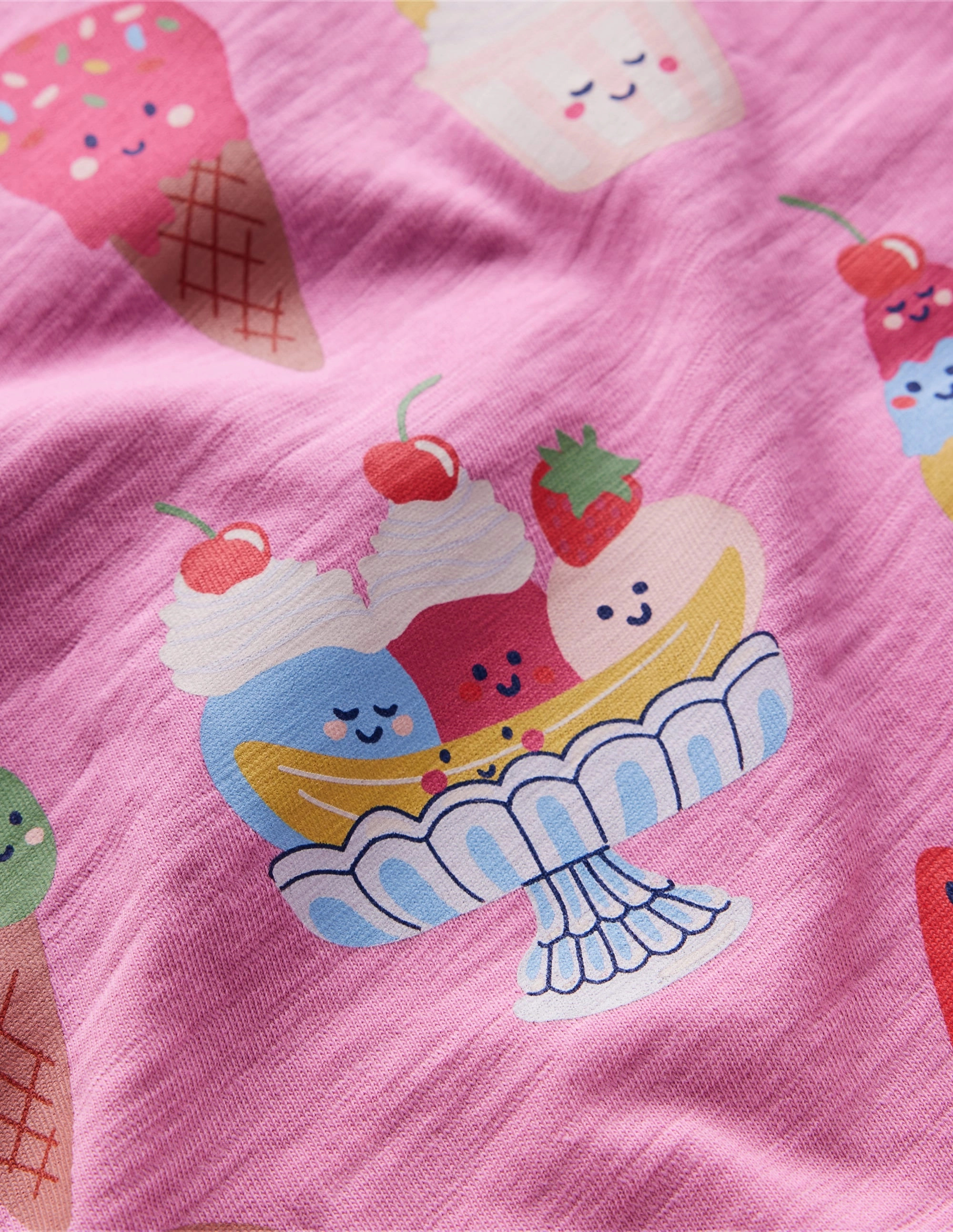 Short Sleeve Frill Logo Top-Chalk Pink Ice Creams Simple Chic