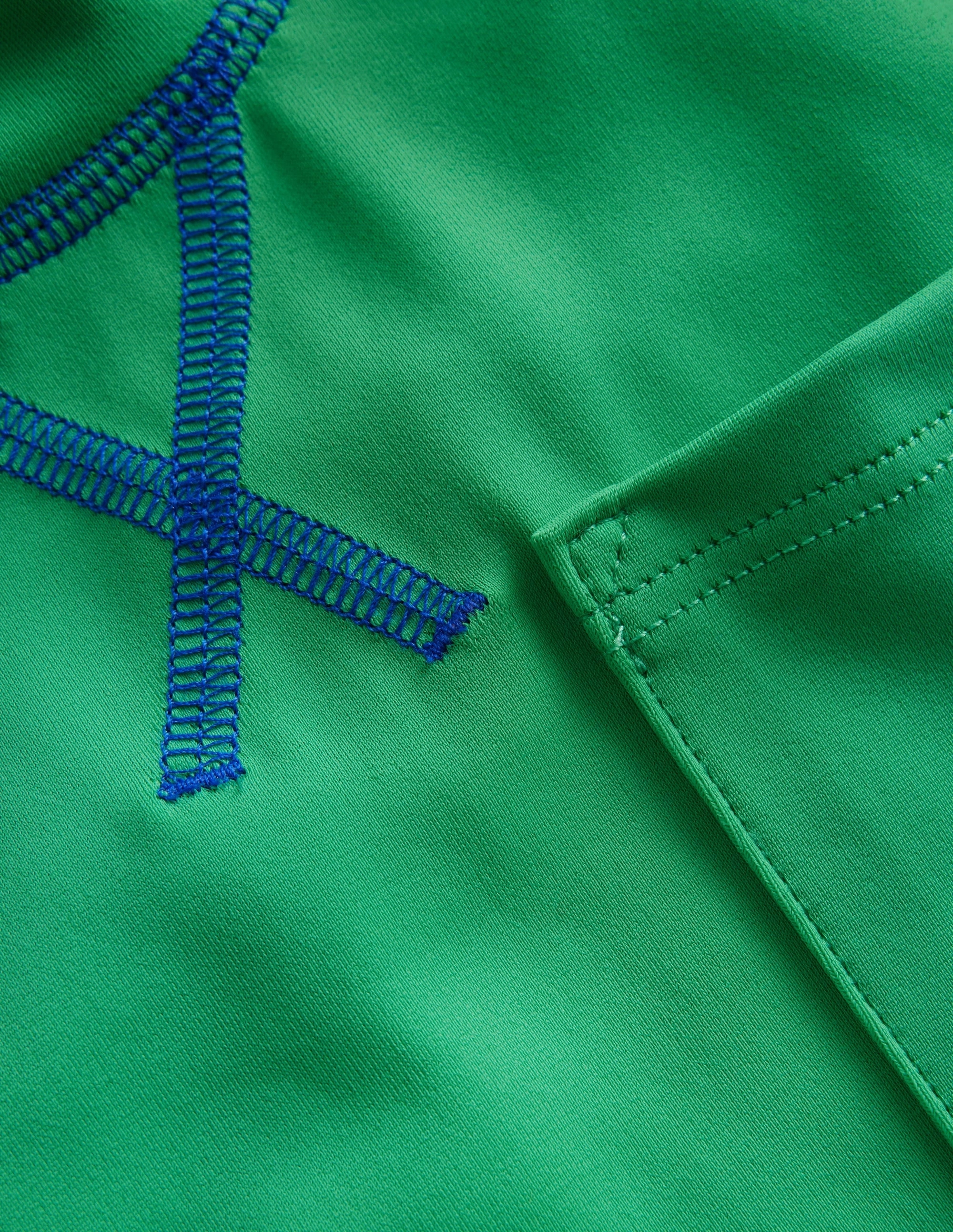 Short Sleeve Rash Vest-Pea Green Secure Zip Closure