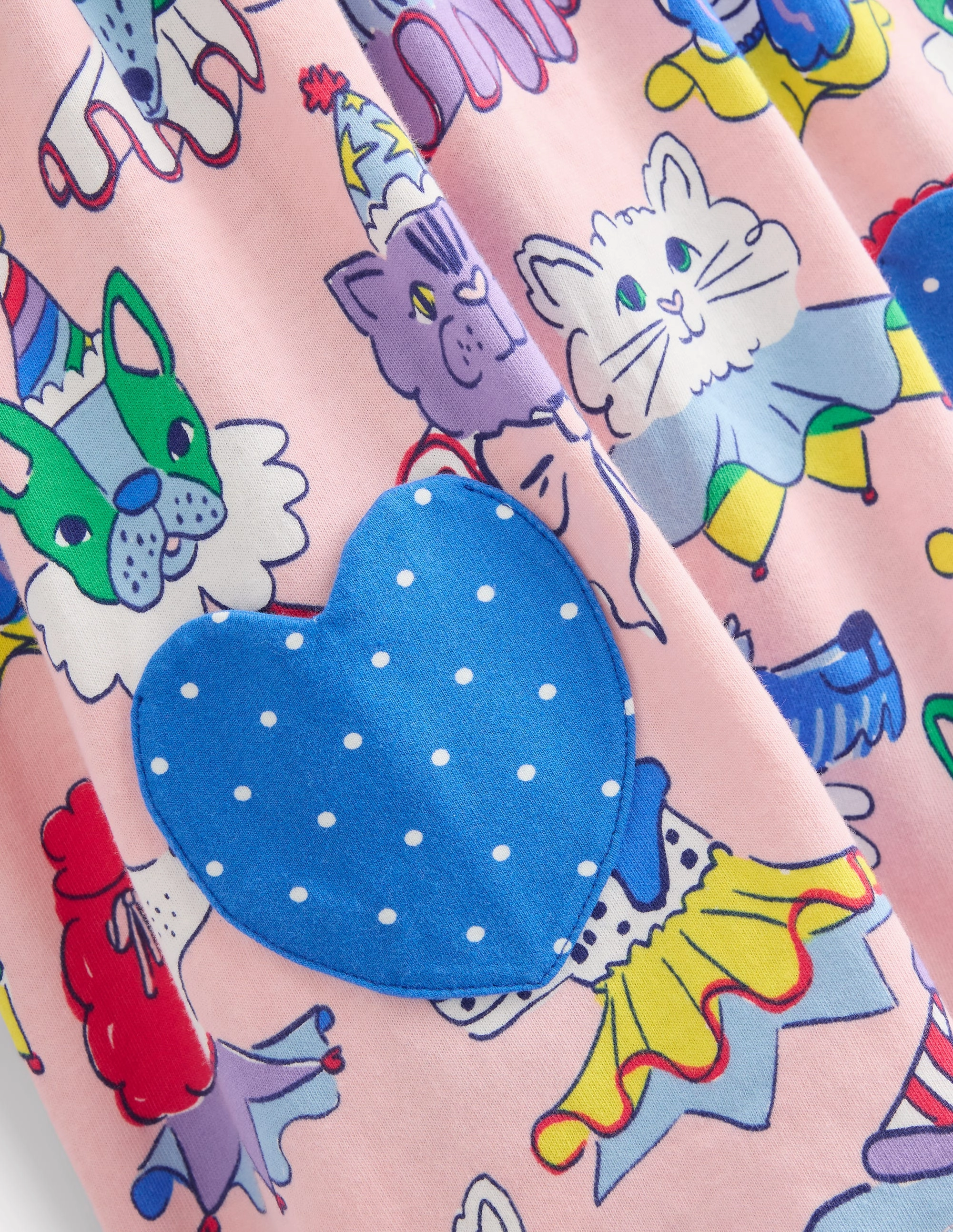 Timeless Layering Quick Release Hem Short-sleeved print tunic set-Chalk Pink Parade Pets