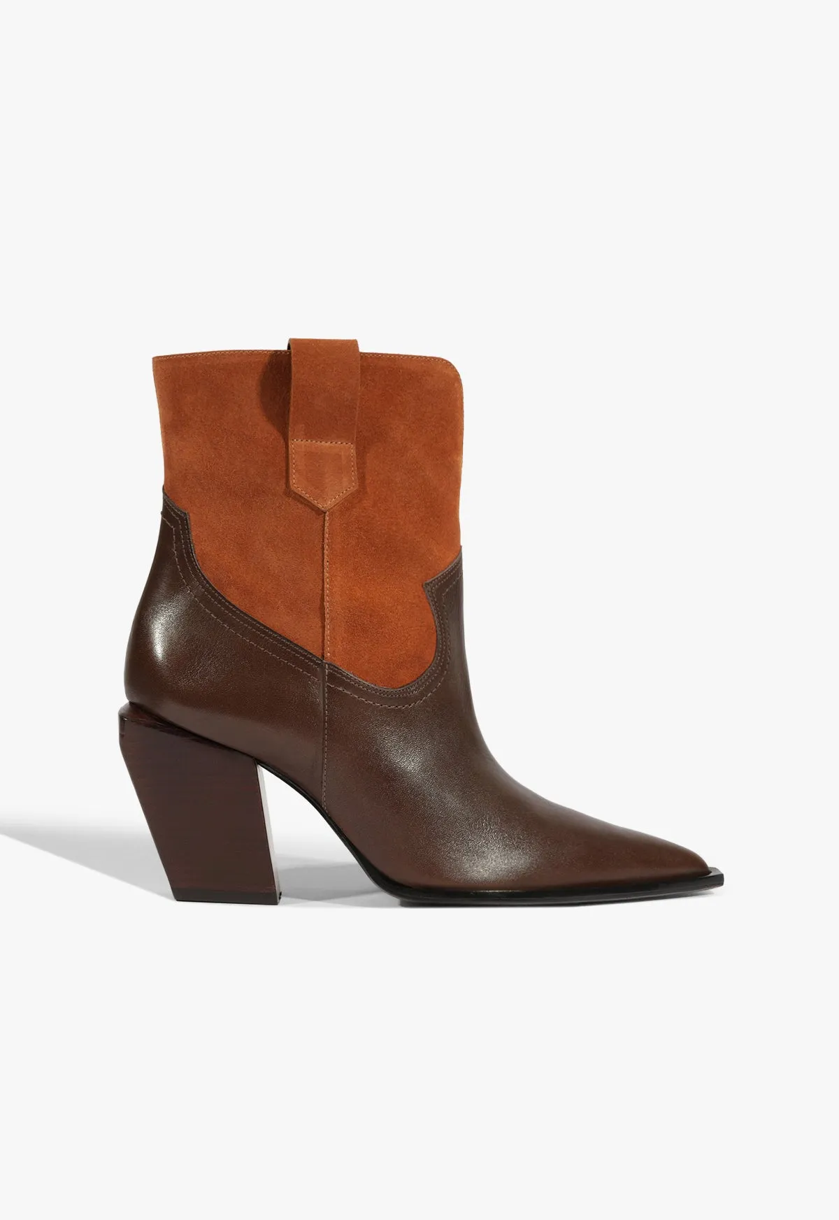 Chunky Wedge Heels Memphis Leather Bootie