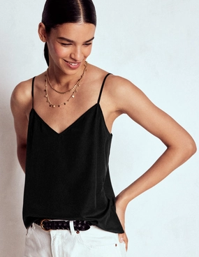 Silk Cami-Black Comfy Layer Wear Vintage authenticity
