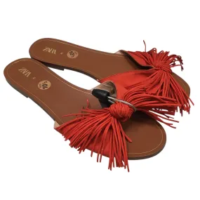 Smile Walk Shoes Flats By Zara In Orange, Size:10.5