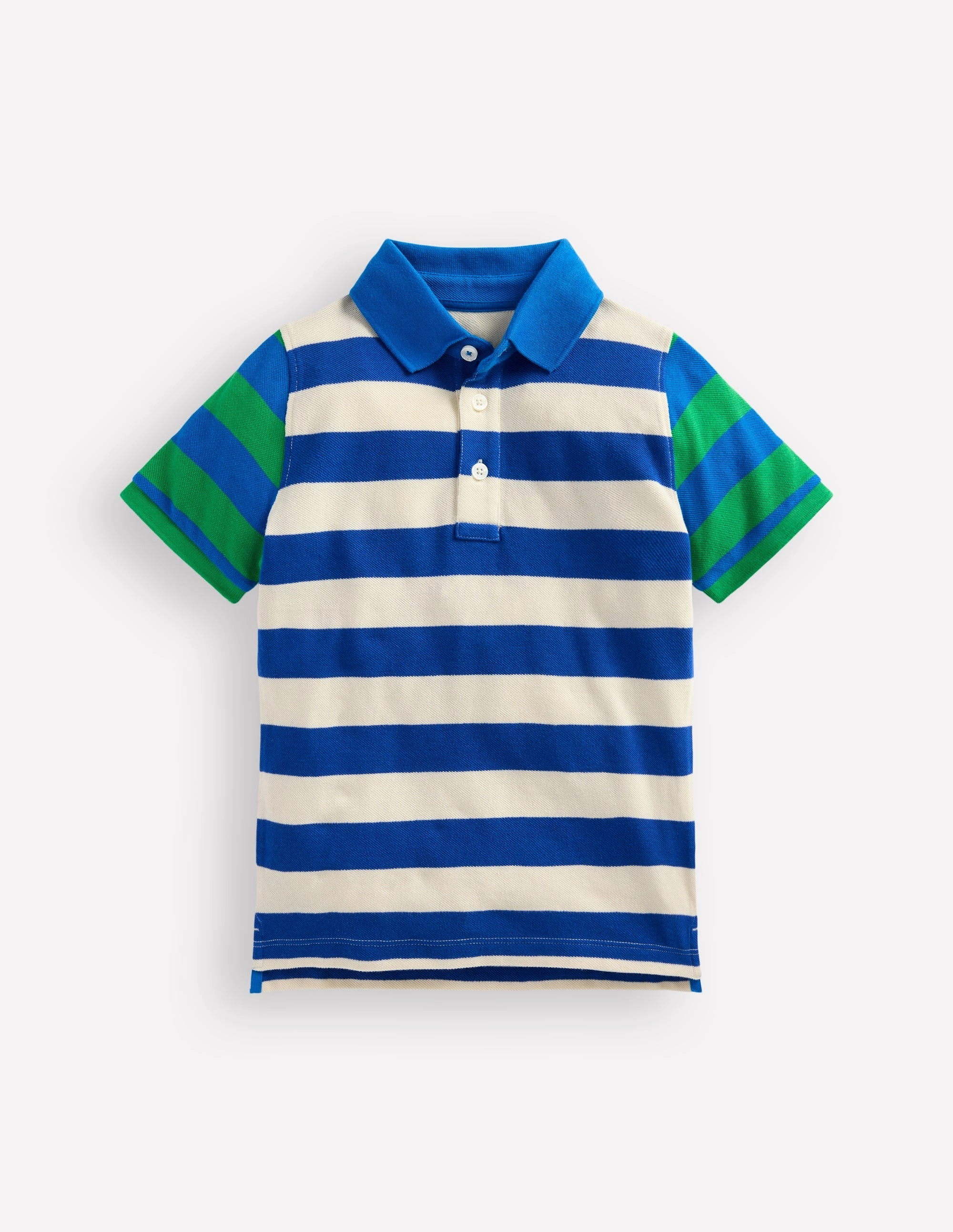 Chill Comfort Look Piqu?? Polo Shirt-Sapling Green/ Kingfisher Blue