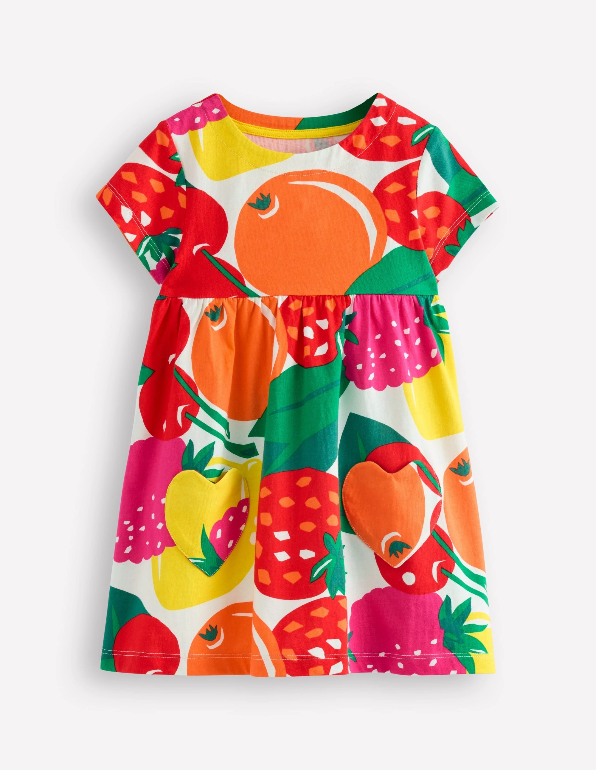 High-Quality Fabric Stretchable Armholes Short Sleeve Printed Tunic-Multi Giant Fruit