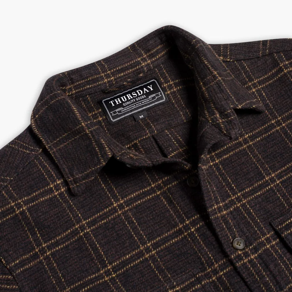 Summit Flannel Shirt | Chestnut Comfortable Wear Structured Collar