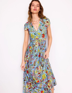 Bias Cut Jersey Midi Dress-Multi, Citrus Vine Fashionable Cut