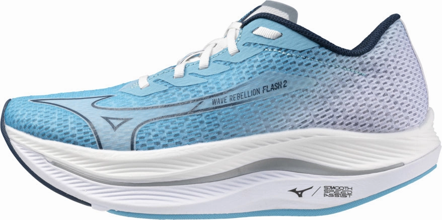 Cushioned Midsole Support Mizuno Wave Rebellion Flash 2 Womens Running Shoes - Blue