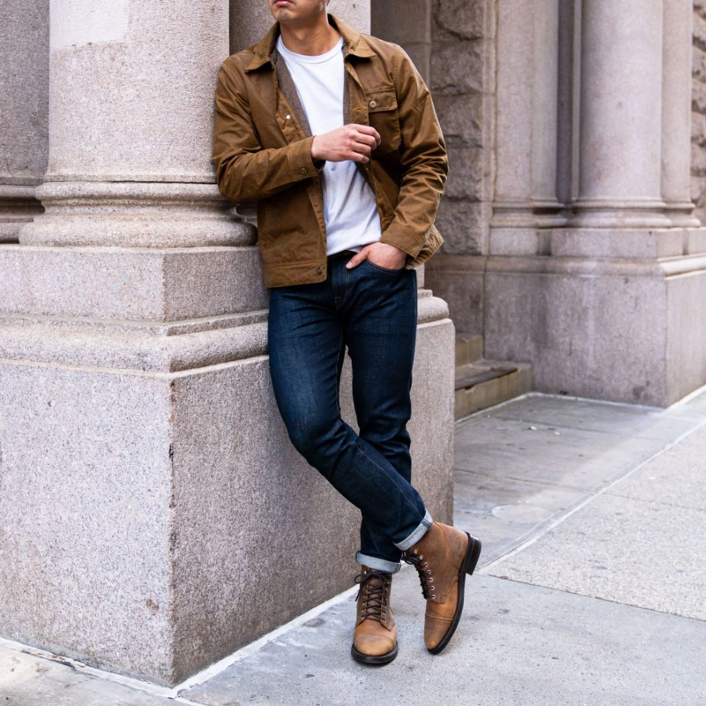 Waxed Canvas Field Jacket | Khaki visibility