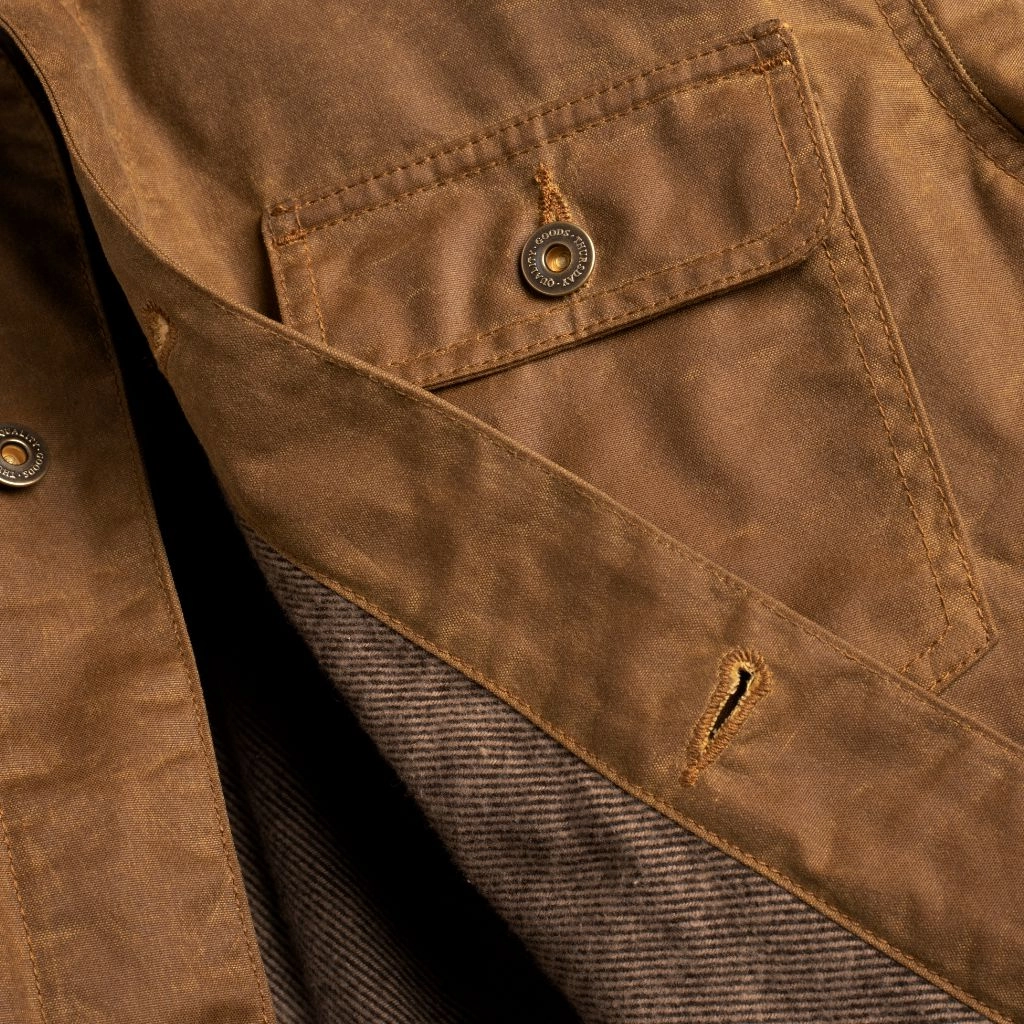 Waxed Canvas Field Jacket | Khaki Core Function Weather Fit