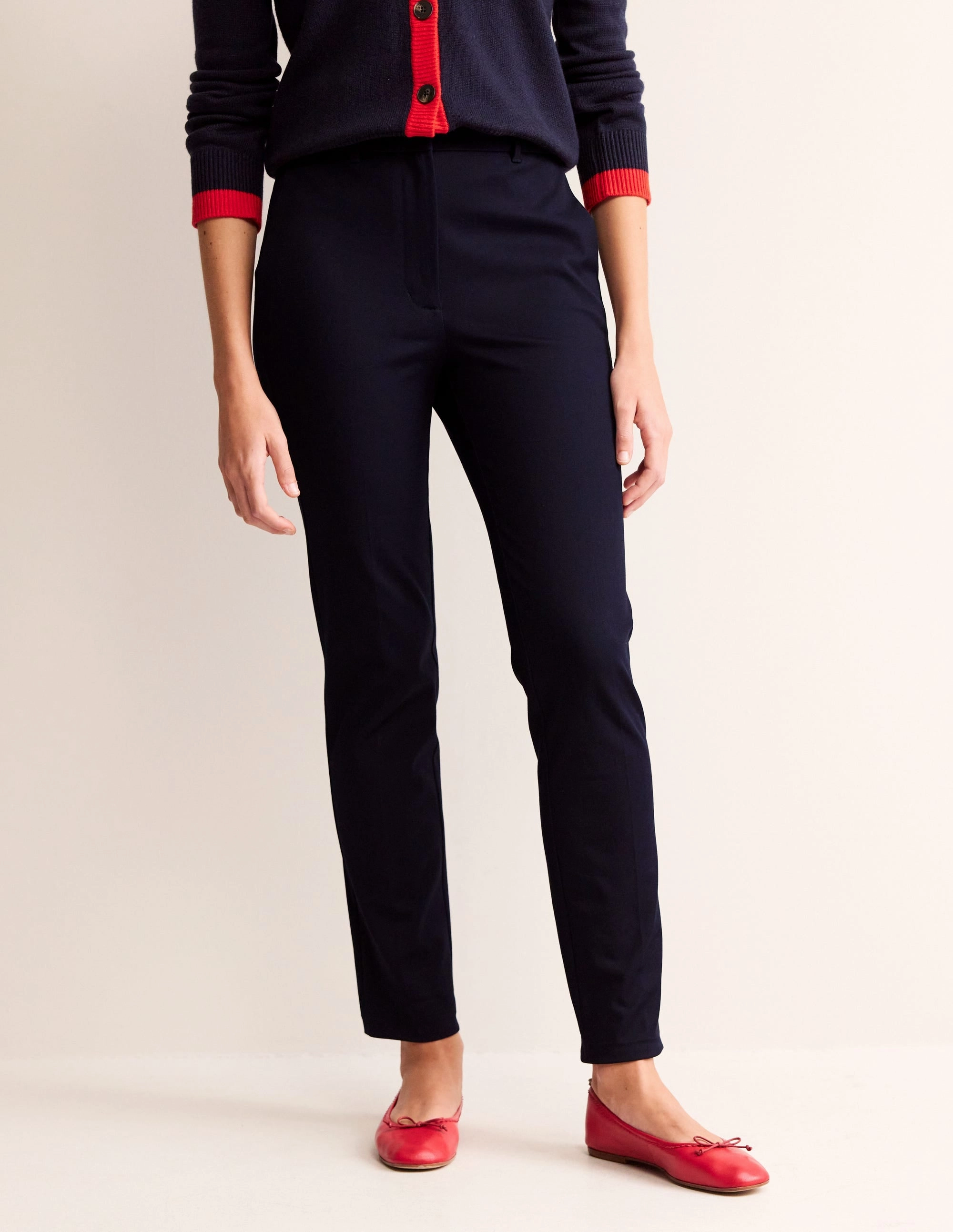 Highgate Bi-Stretch Trousers-Navy Flattering Comfort ElasticWaist