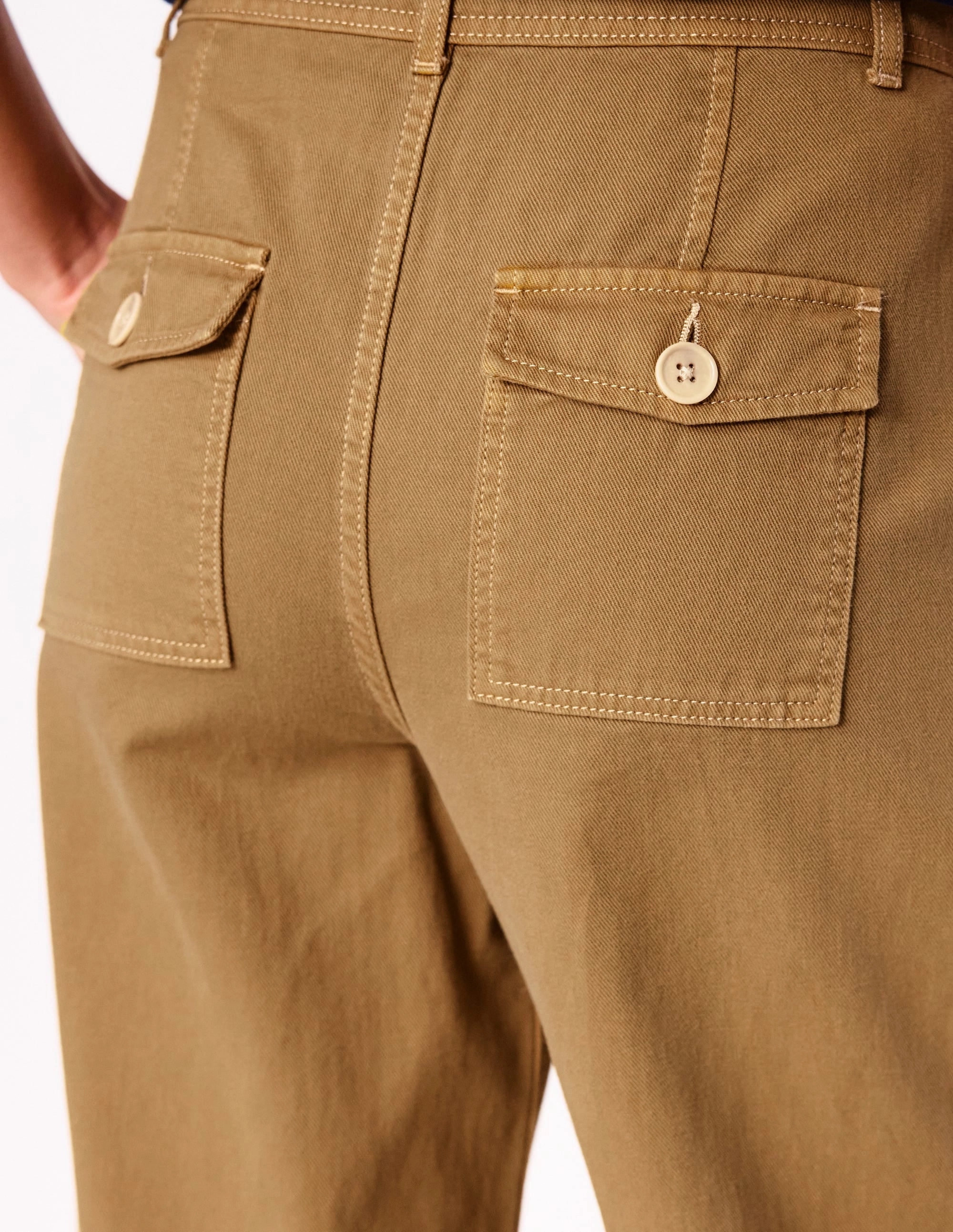 Brompton Wide Leg Trousers-Gingerbread Soft Lines clean design