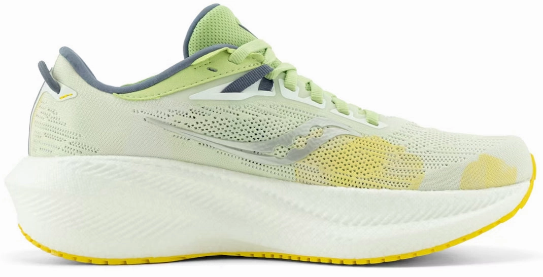 Saucony Triumph 21 Womens Running Shoes - White flat sole shoes intermediate - level shoes