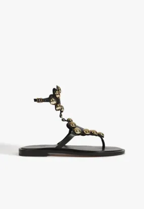 Stylish Shoes Relaxed Fit Shoes Mist Black Leather Flat Sandal