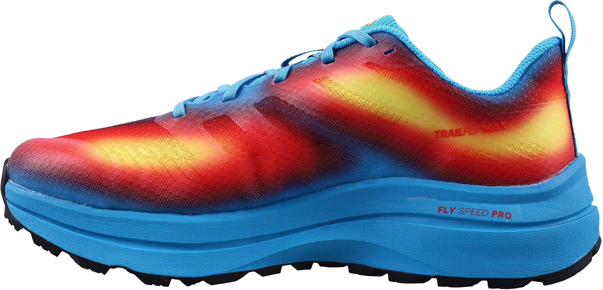 Inov8 TrailFly Max WIDE FIT Mens Trail Running Shoes - Blue running in a bluff area shoes