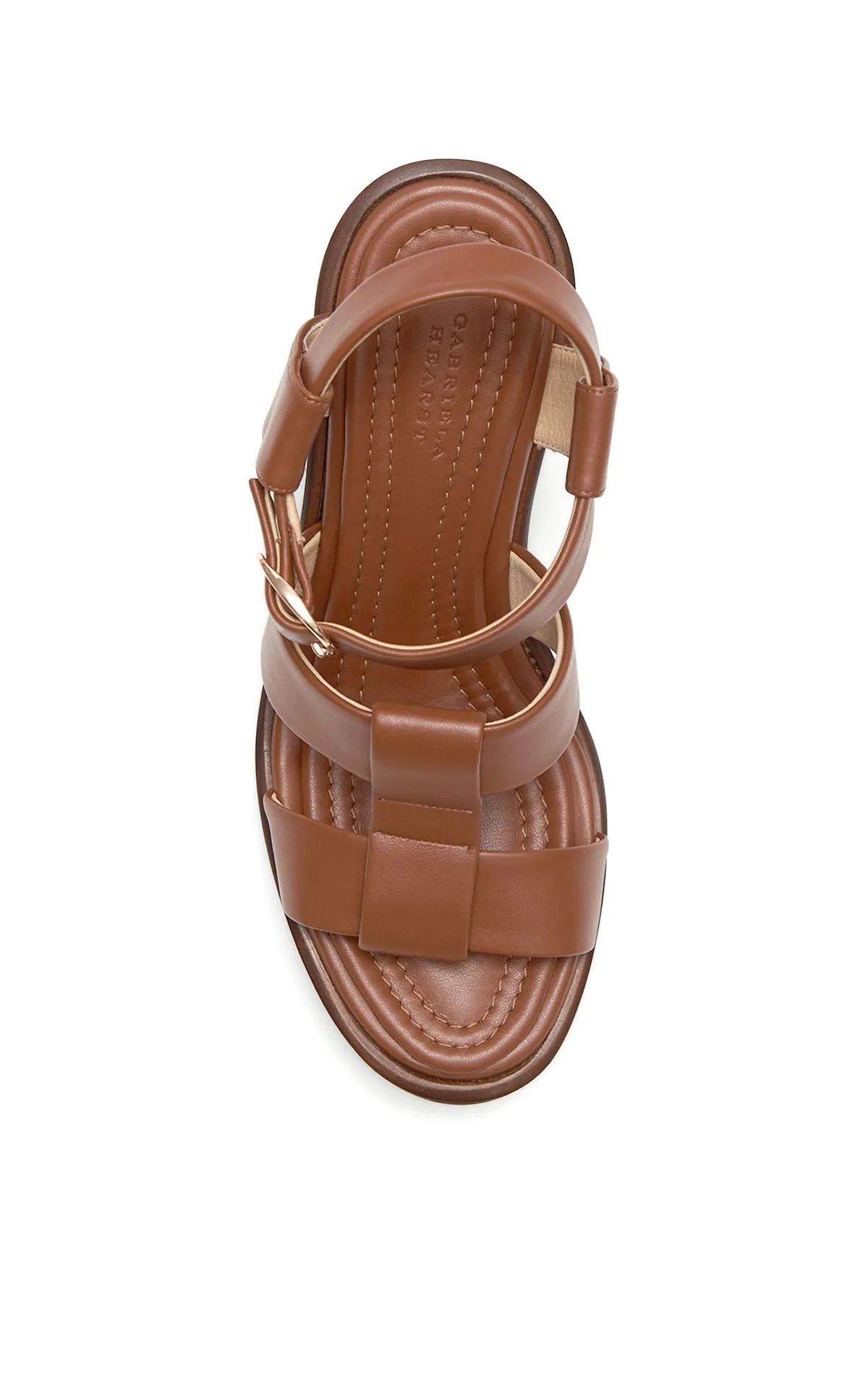 Hera Platform Sandal in Cognac Leather Comfy lining Wraparound Design