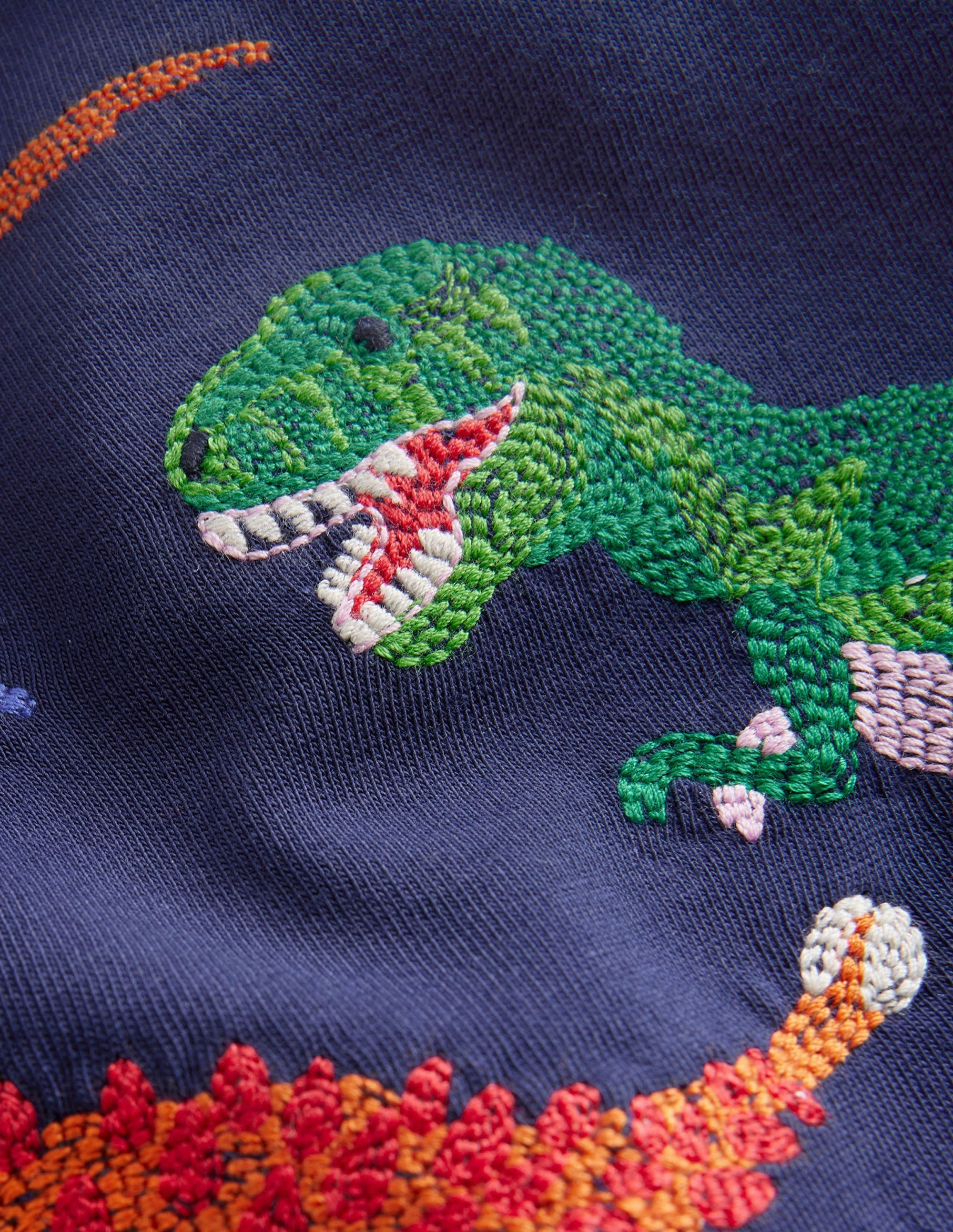 print design Quick Fit Wear Small Superstitch T-shirt-College Navy Dinos