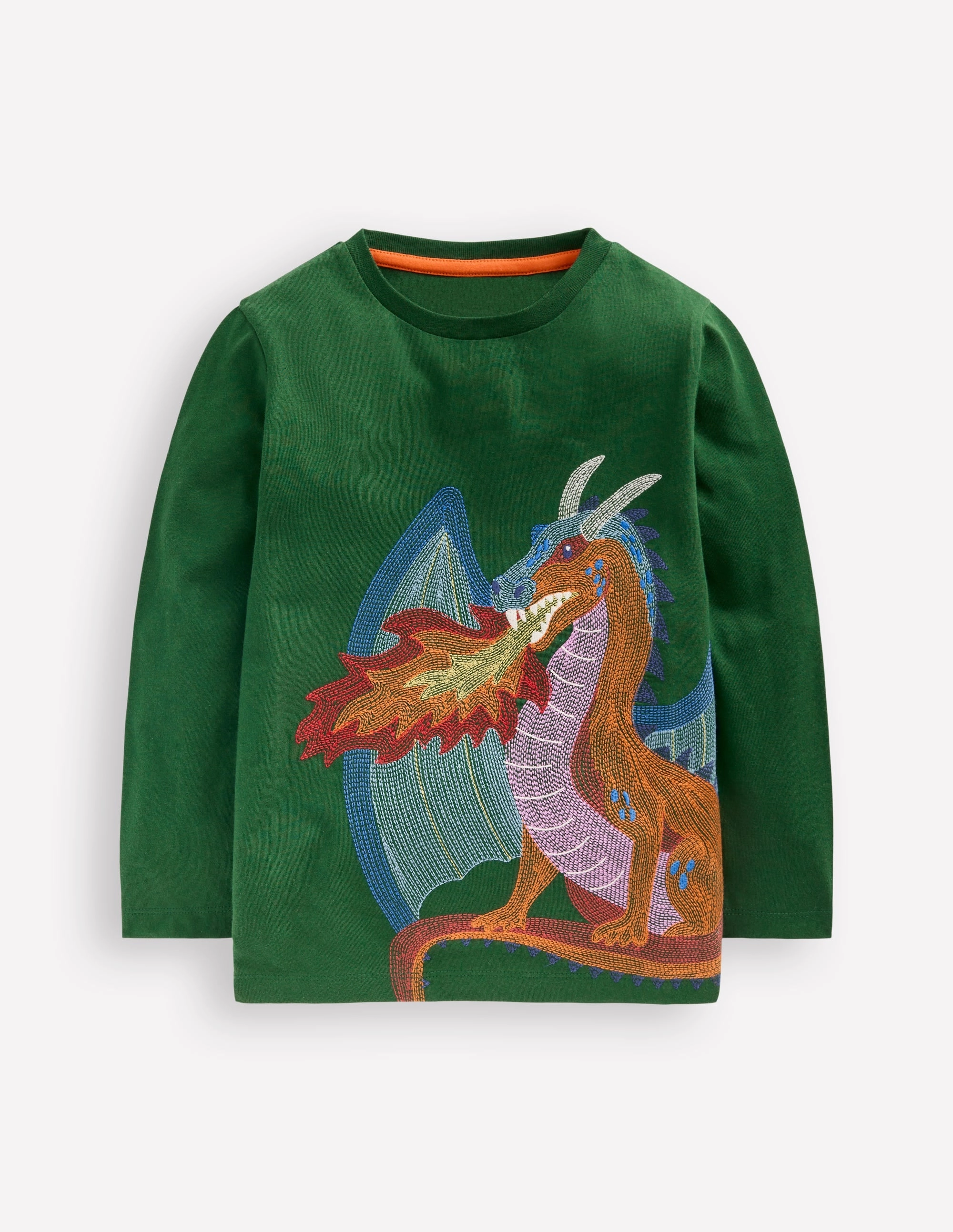 Longsleeve Superstitch T-shirt-Shady Green Dragon Timeless Piece Essential Top