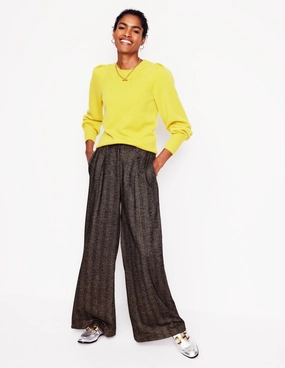 Chiswick Wool Blend Trousers-Brown Herringbone Versatile Fit Comfort Flex