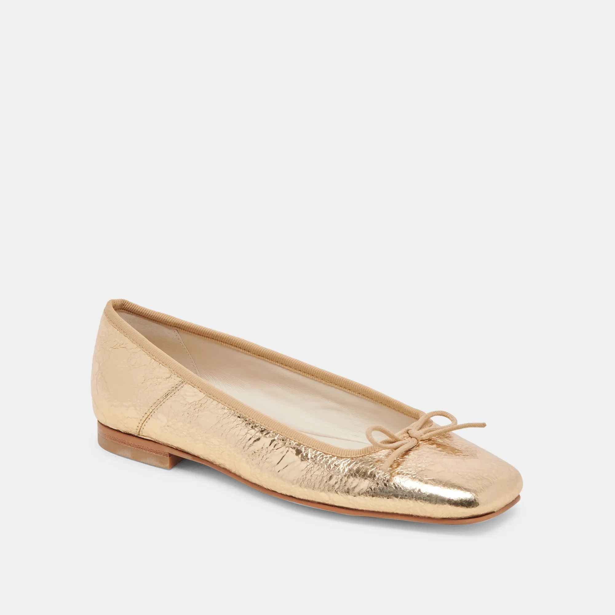 ANISA BALLET FLATS GOLD DISTRESSED LEATHER - re:vita Party Walk Easy to Wear