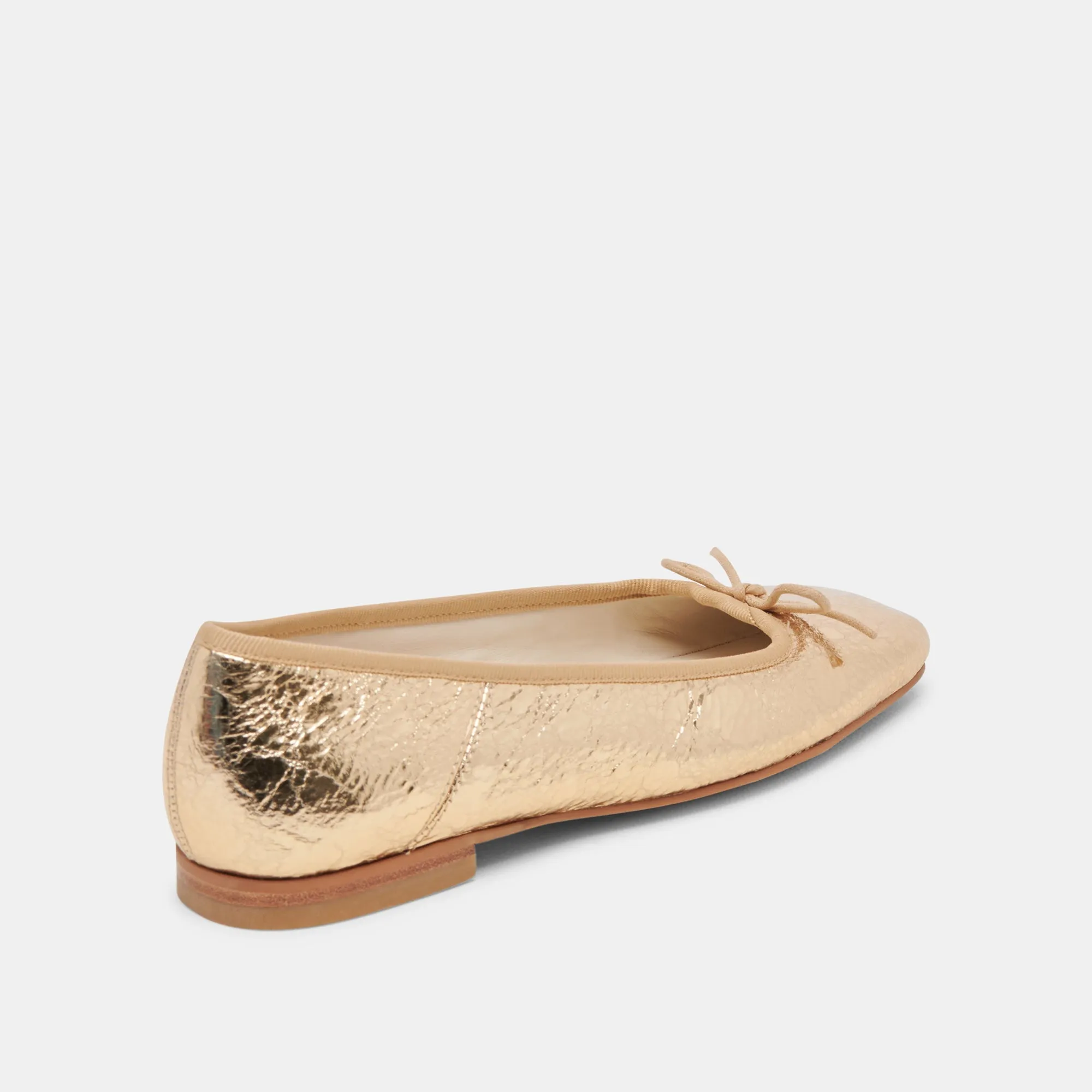 ANISA BALLET FLATS GOLD DISTRESSED LEATHER - re:vita Side Street