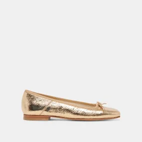 ANISA BALLET FLATS GOLD DISTRESSED LEATHER - re:vita Client Meet