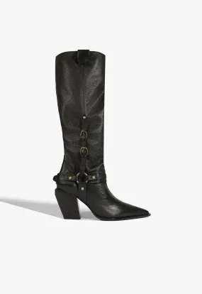 Suede Heels Comfortable to walk Maine Up Buckle Leather Boot