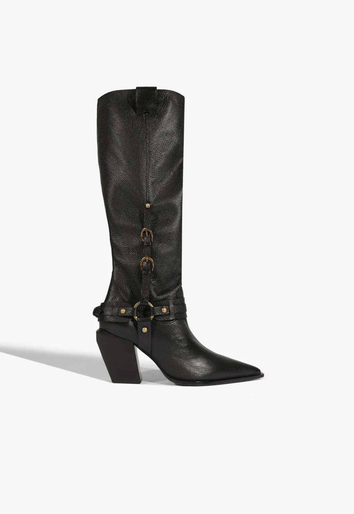 Stylish Booties Vintage Look Maine Up Buckle Leather Boot